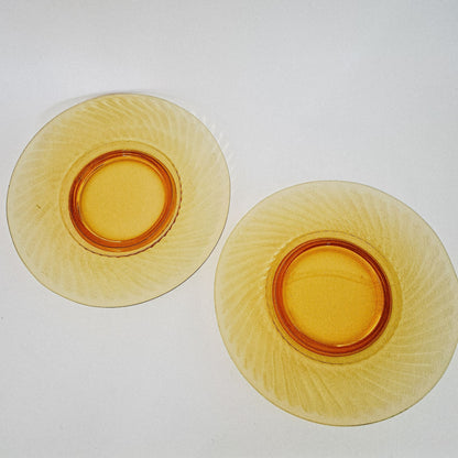 Imperial Glass "Twisted Optic" Footed Salad Plate Set of 2, c.1927-30 USA