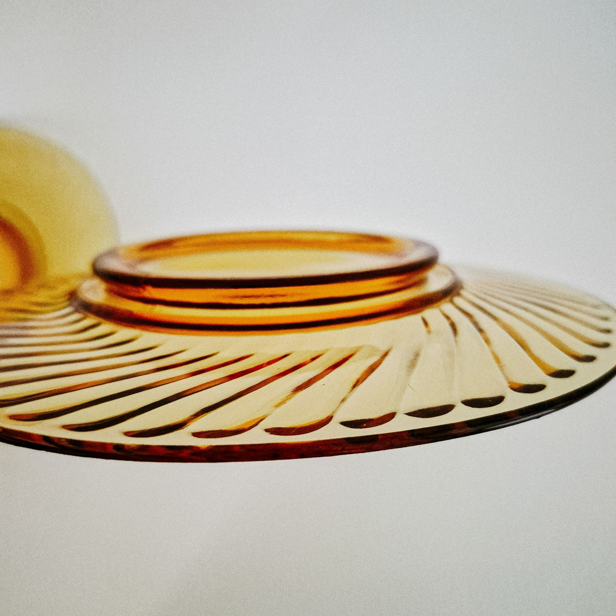 Imperial Glass "Twisted Optic" Footed Salad Plate Set of 2, c.1927-30 USA