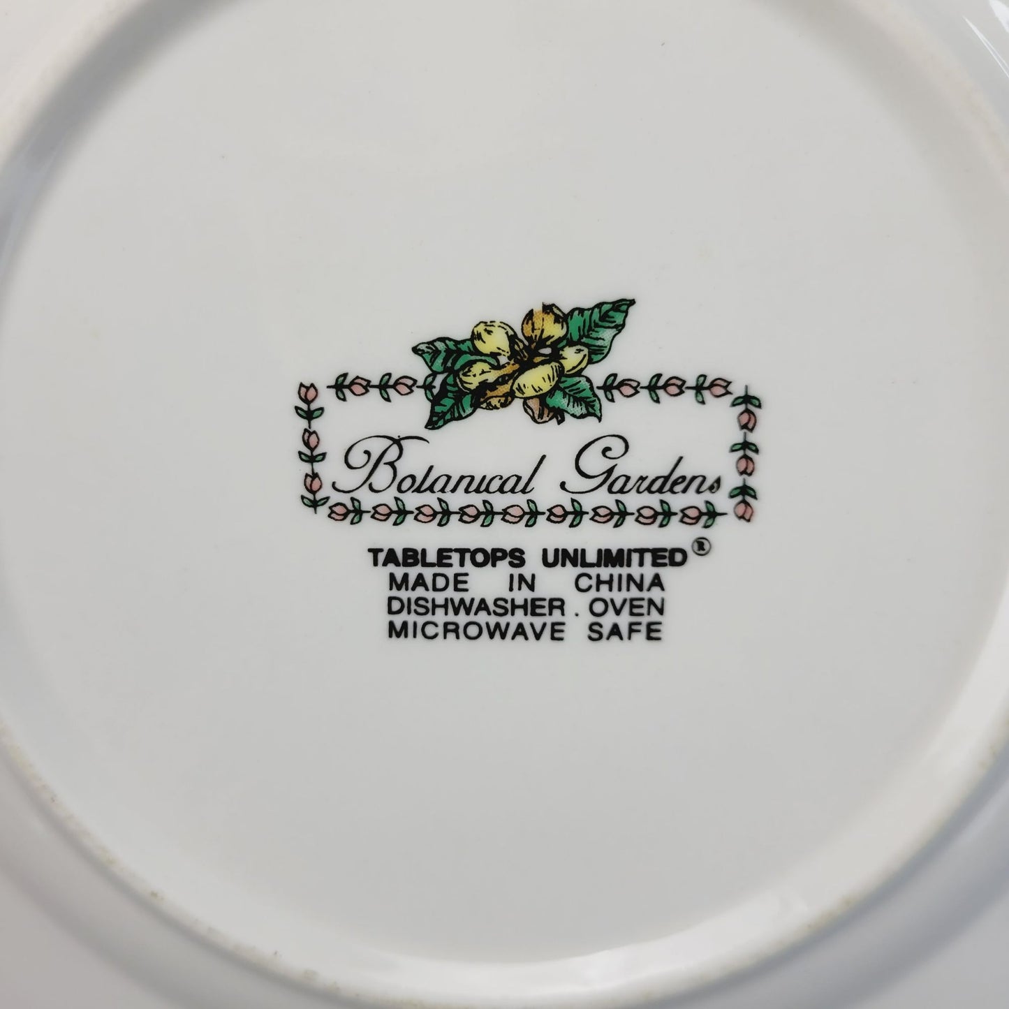 Botanical Gardens Magnolia Flower Cup, Saucer & Salad Plate Set, c1990s