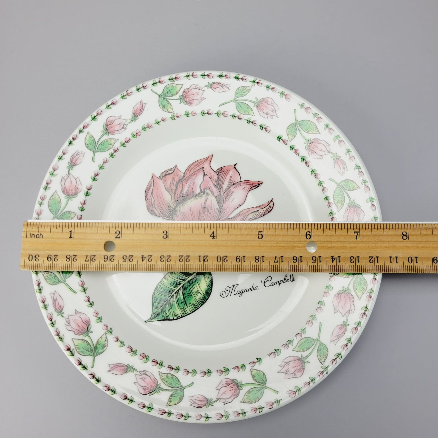 Botanical Gardens Magnolia Flower Cup, Saucer & Salad Plate Set, c1990s