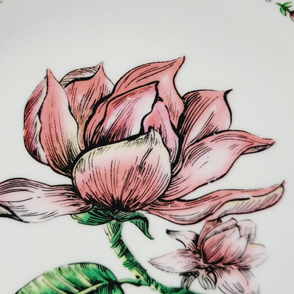 Botanical Gardens Magnolia Flower Cup, Saucer & Salad Plate Set, c1990s