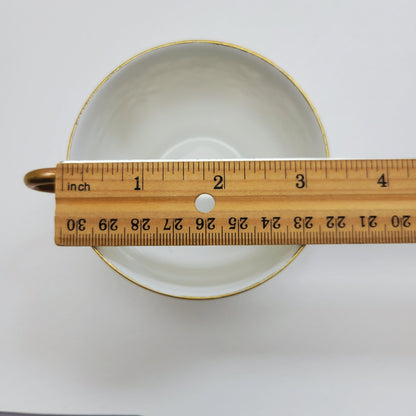 Heinrich & Co. Gold & White Bouillon Soup Cup & Saucer, 2 Sets, Made in Germany