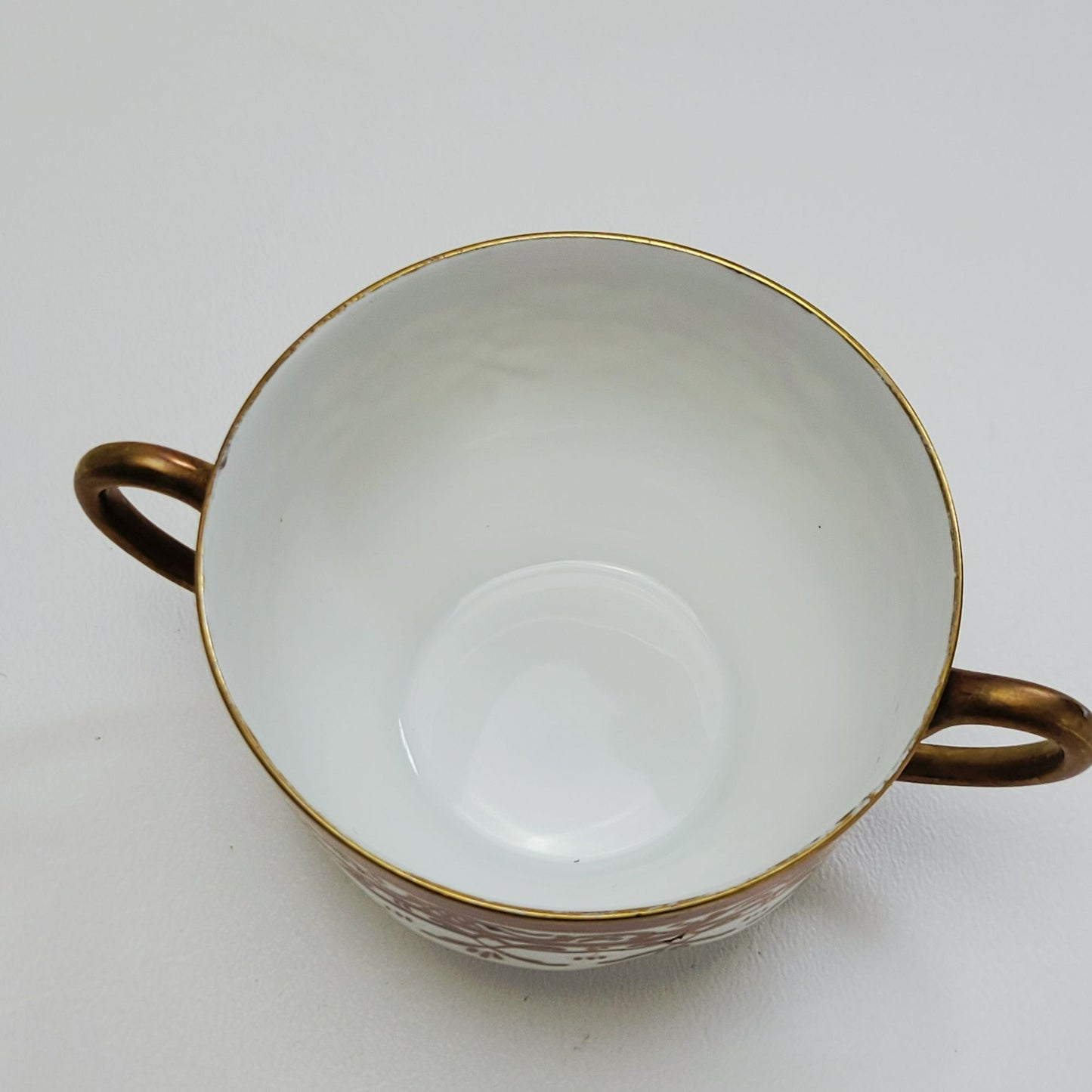 Heinrich & Co. Gold & White Bouillon Soup Cup & Saucer, 2 Sets, Made in Germany