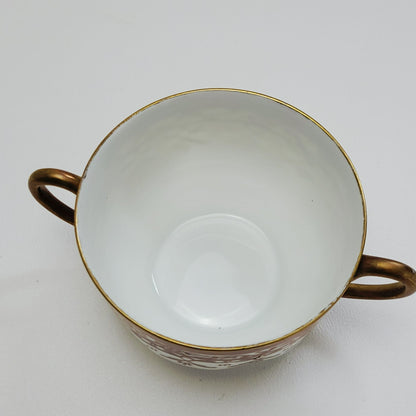 Heinrich & Co. Gold & White Bouillon Soup Cup & Saucer, 2 Sets, Made in Germany