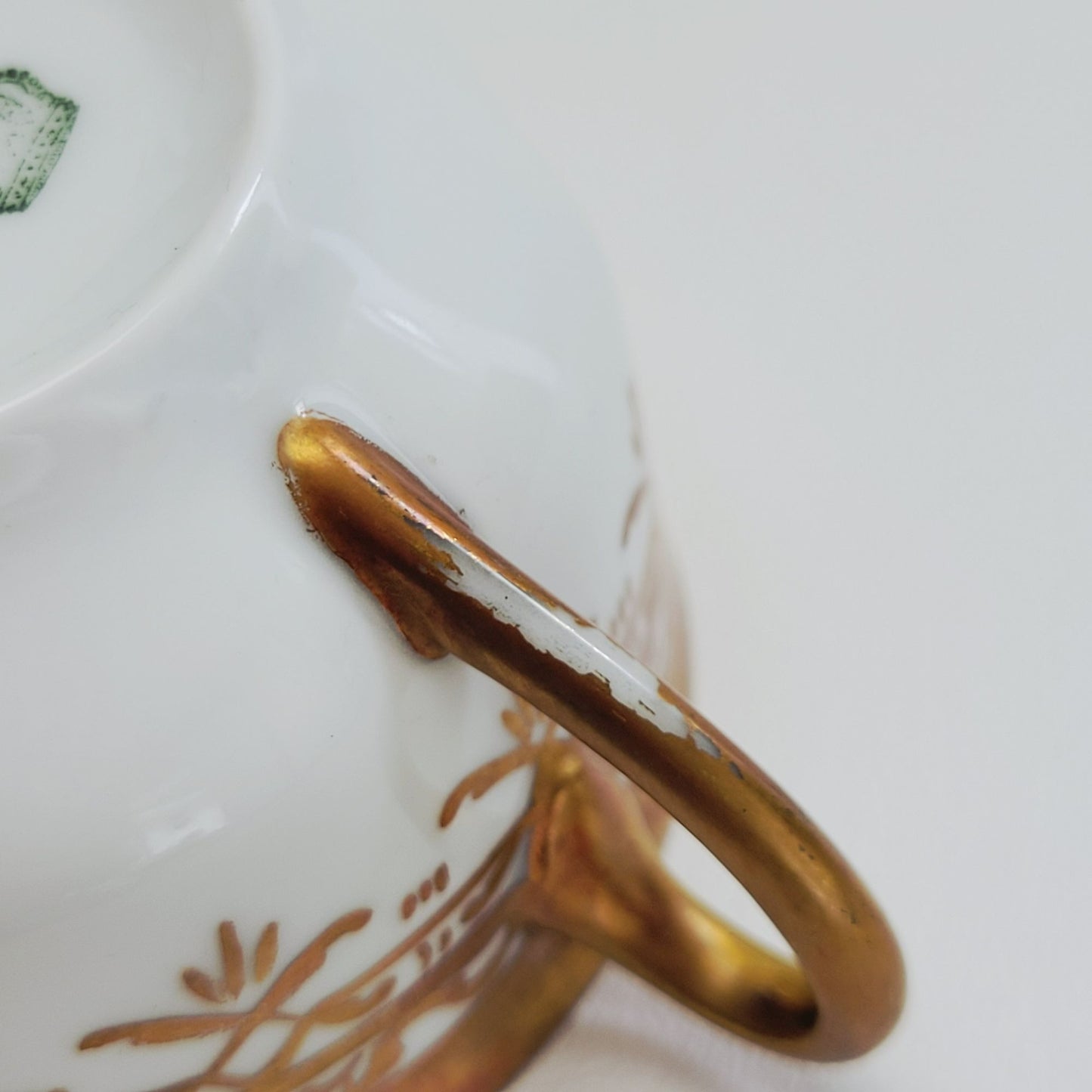 Heinrich & Co. Gold & White Bouillon Soup Cup & Saucer, 2 Sets, Made in Germany