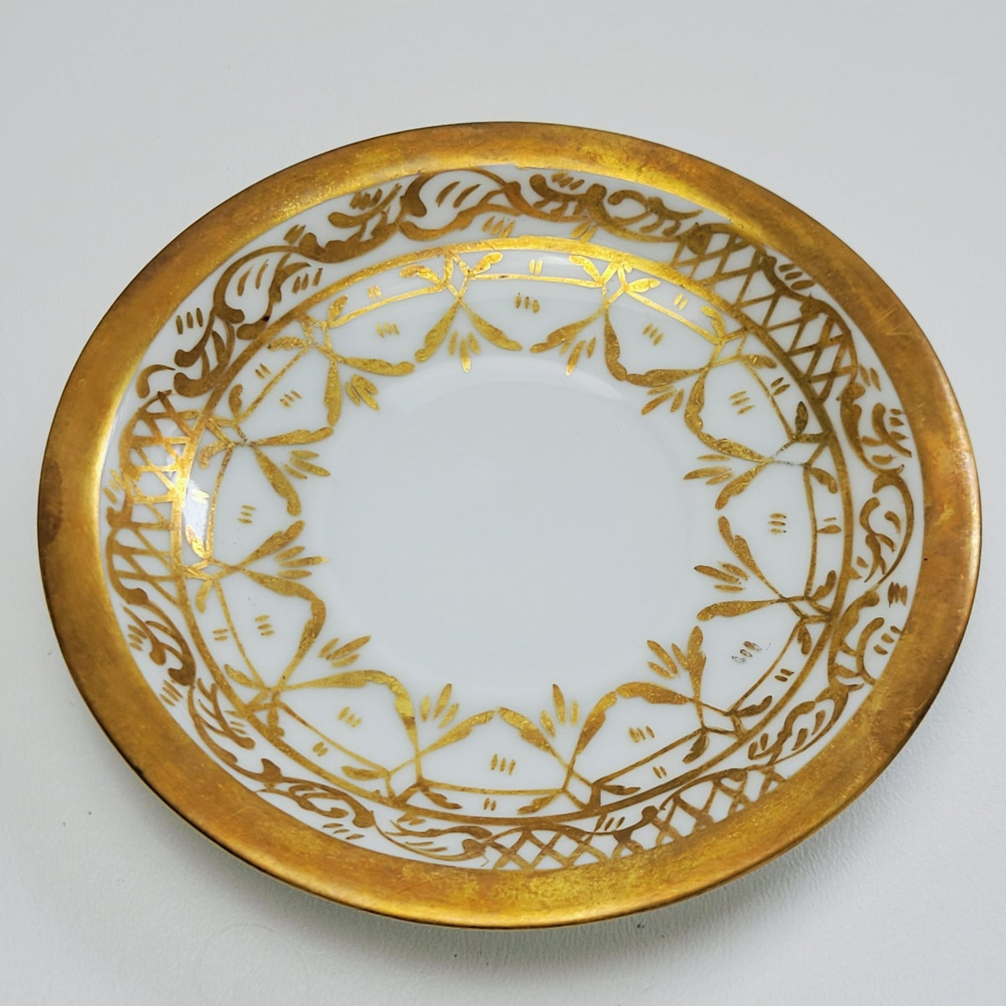 Heinrich & Co. Gold & White Bouillon Soup Cup & Saucer, 2 Sets, Made in Germany