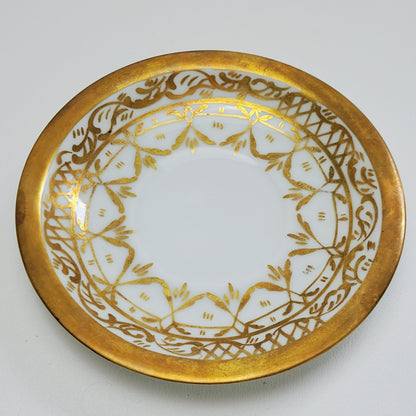Heinrich & Co. Gold & White Bouillon Soup Cup & Saucer, 2 Sets, Made in Germany