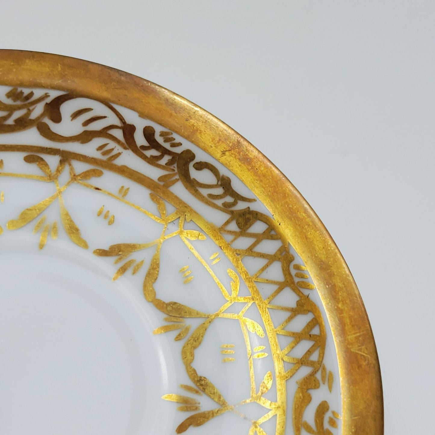 Heinrich & Co. Gold & White Bouillon Soup Cup & Saucer, 2 Sets, Made in Germany