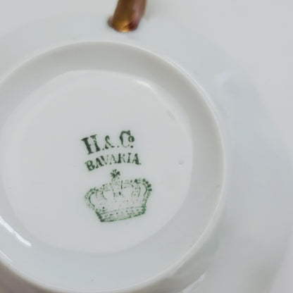 Heinrich & Co. Gold & White Bouillon Soup Cup & Saucer, 2 Sets, Made in Germany