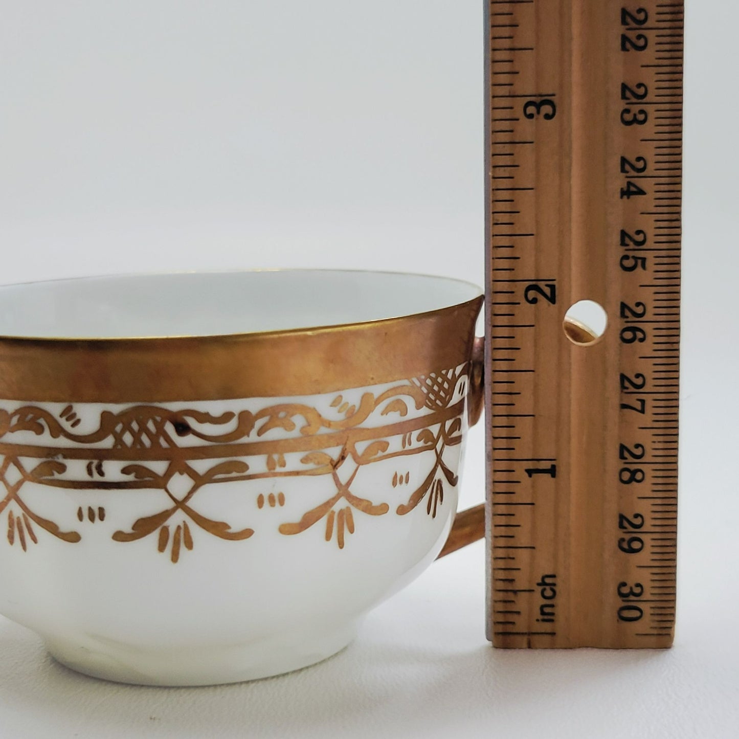 Heinrich & Co. Gold & White Bouillon Soup Cup & Saucer, 2 Sets, Made in Germany