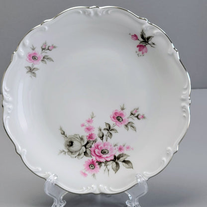 Tirschenreuth Picardy Salad Plate, Set of 2, Platinum Trim, c.1969 Bavaria Germany