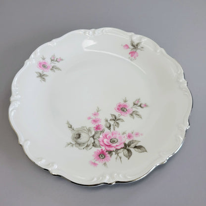 Tirschenreuth Picardy Salad Plate, Set of 2, Platinum Trim, c.1969 Bavaria Germany