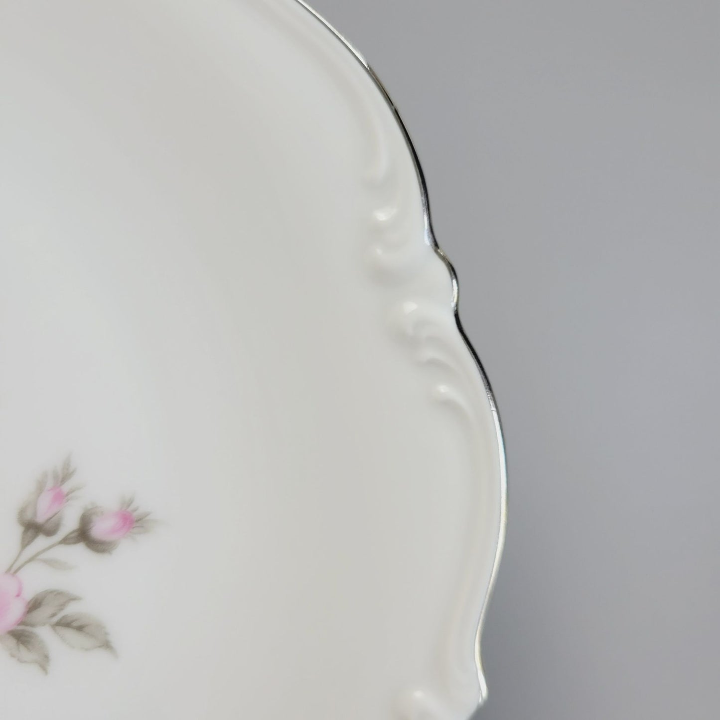 Tirschenreuth Picardy Salad Plate, Set of 2, Platinum Trim, c.1969 Bavaria Germany