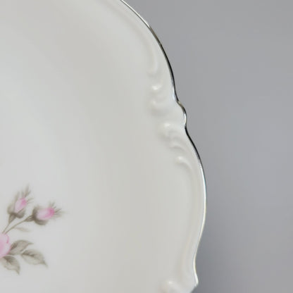 Tirschenreuth Picardy Salad Plate, Set of 2, Platinum Trim, c.1969 Bavaria Germany