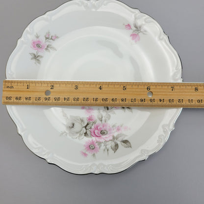 Tirschenreuth Picardy Salad Plate, Set of 2, Platinum Trim, c.1969 Bavaria Germany