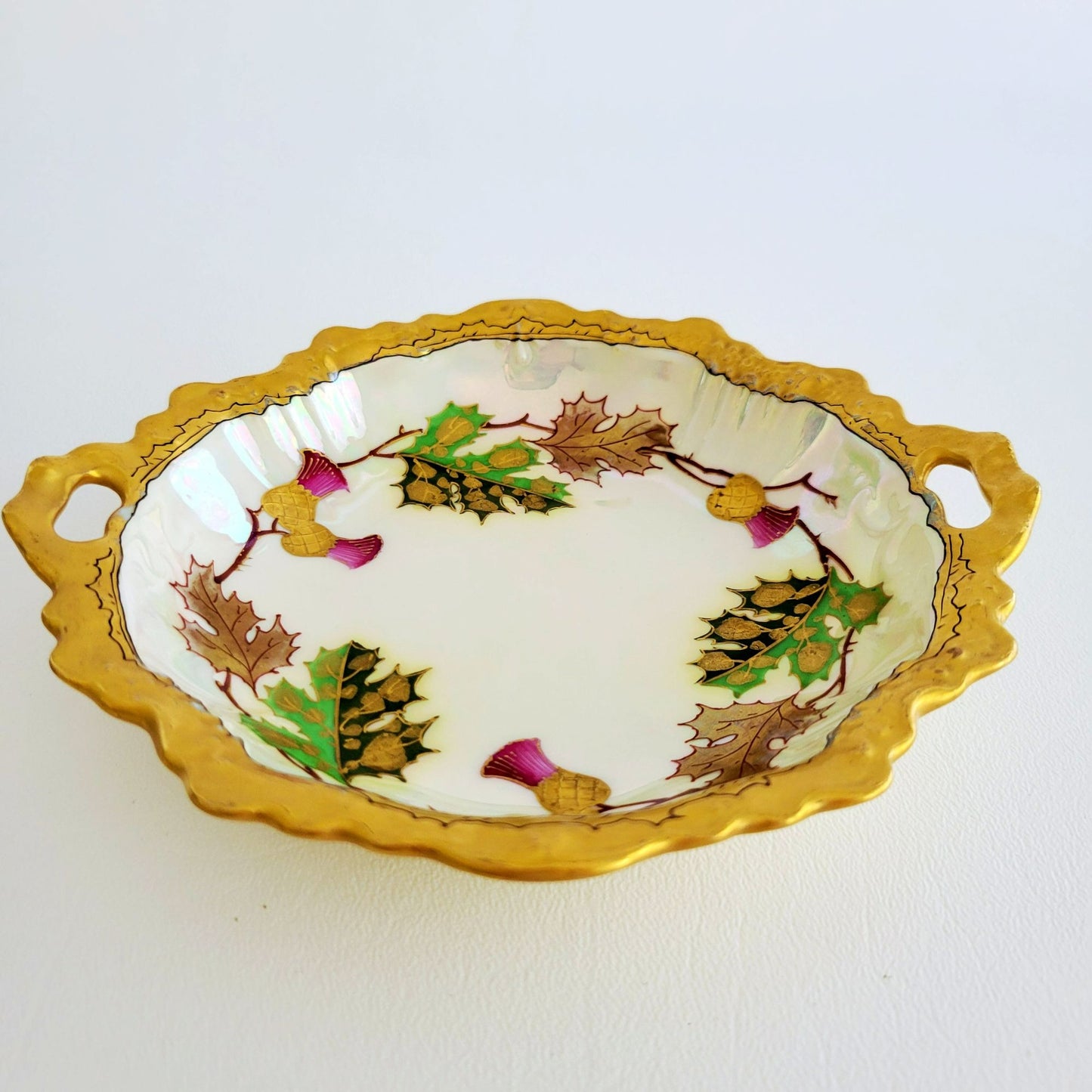 Antique JP Limoges Hand-Painted Trinket Dish, c.1890-1902 France