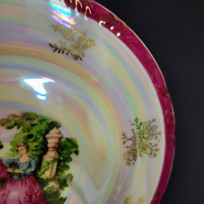 Courting Couple Lusterware Salad Plate, Made in Japan