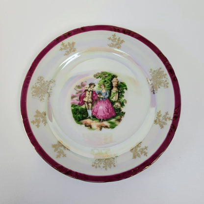 Courting Couple Lusterware Salad Plate, Made in Japan