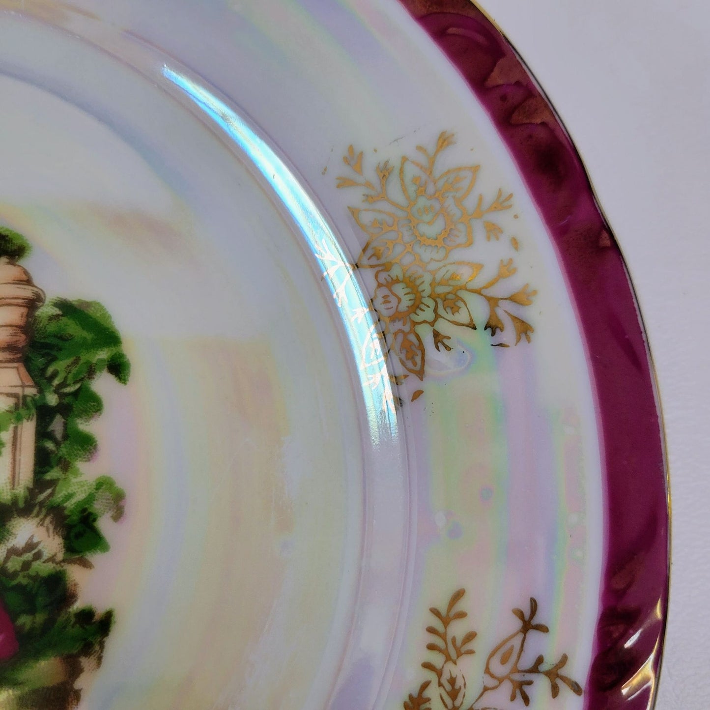 Courting Couple Lusterware Salad Plate, Made in Japan