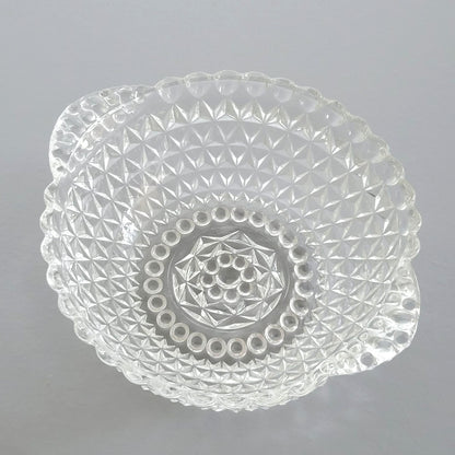 Vintage Textured Clear Dessert Berry Bowl, SET of 2, USA Made