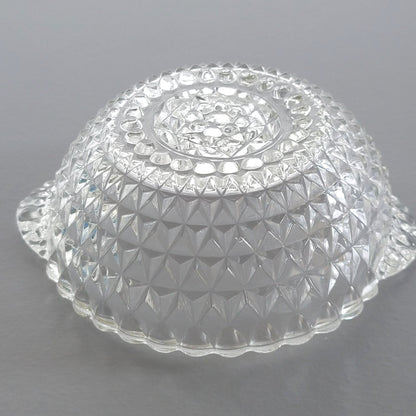 Vintage Textured Clear Dessert Berry Bowl, SET of 2, USA Made