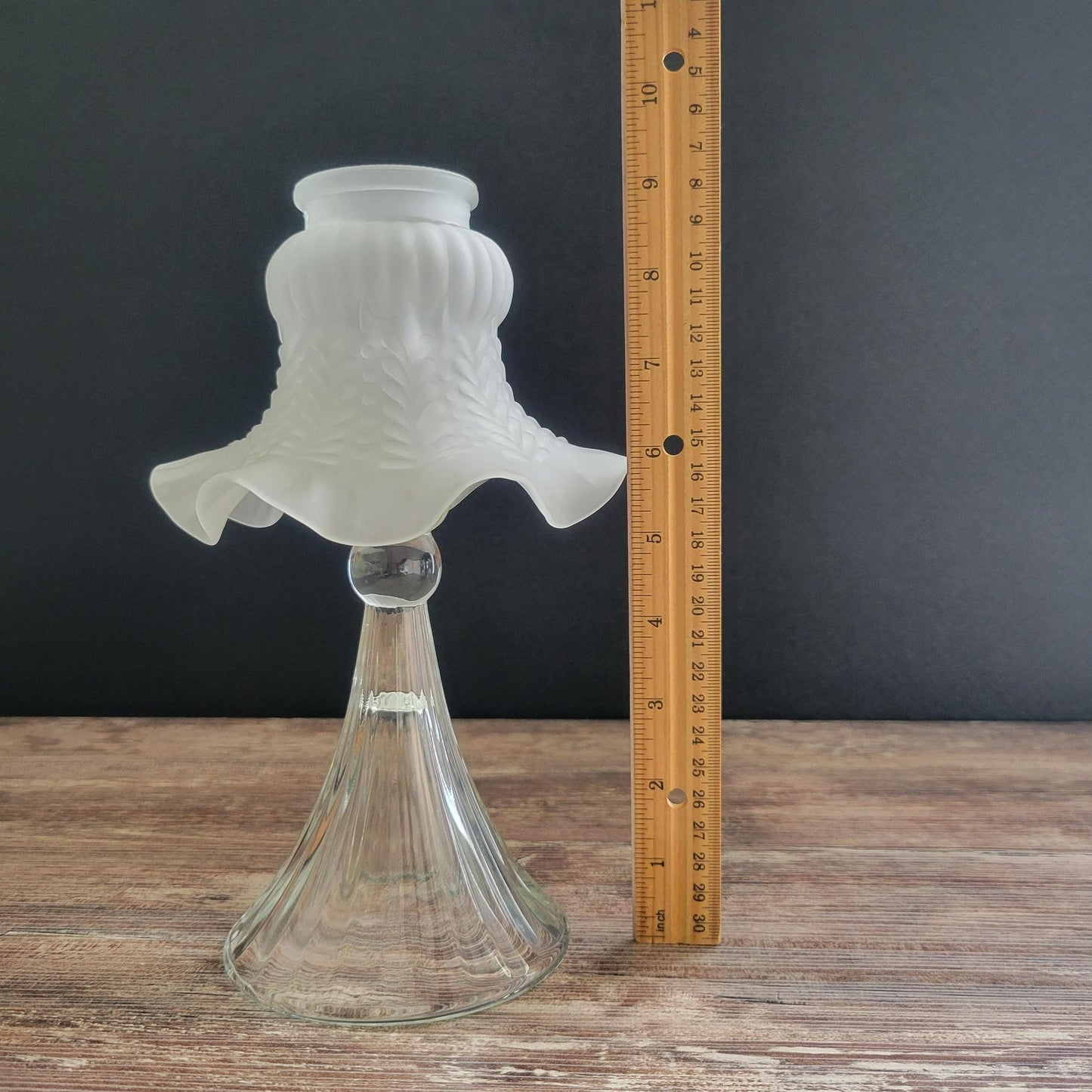 One of a Kind Flameless Candle Lamp, Crafted & Upcycled From Vintage Glass