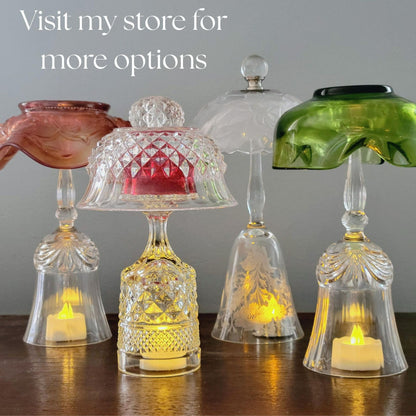 One of a Kind Flameless Candle Lamp, Crafted & Upcycled From Vintage Glass