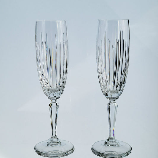 Lenox Decor Cut Crystal Fluted Champagne Glasses, Set Of 2