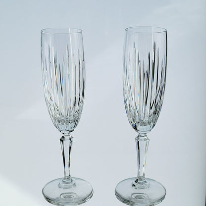 Lenox Decor Cut Crystal Fluted Champagne Glasses, Set Of 2