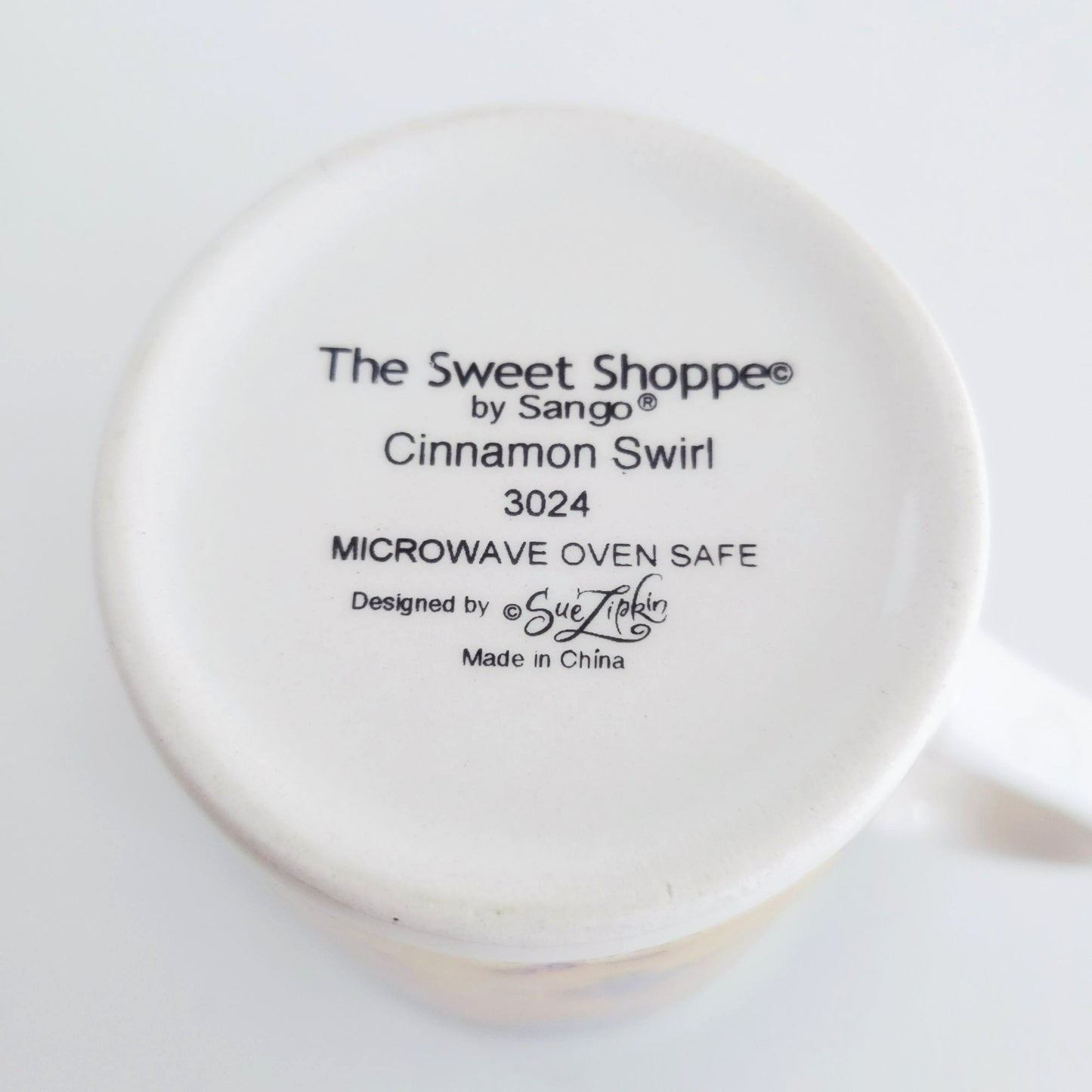 Sango The Sweet Shoppe Cinnamon Swirl Coffee Mug, Set of 2, c.1999-2002