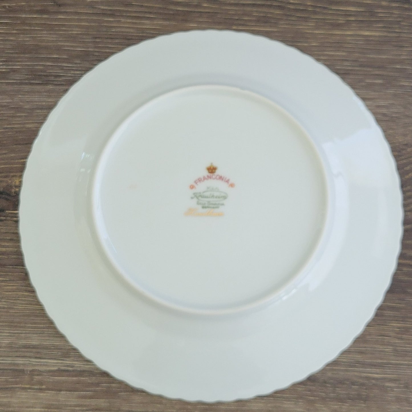 Franconia K&A Krautheim Hawthorn Dinner Plate, Gadroon Border, c.1964-75 Germany