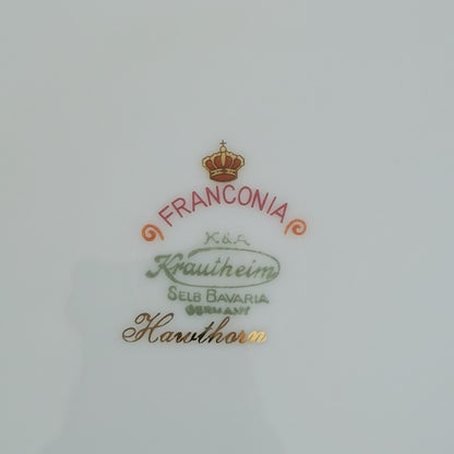 Franconia K&A Krautheim Hawthorn Dinner Plate, Gadroon Border, c.1964-75 Germany