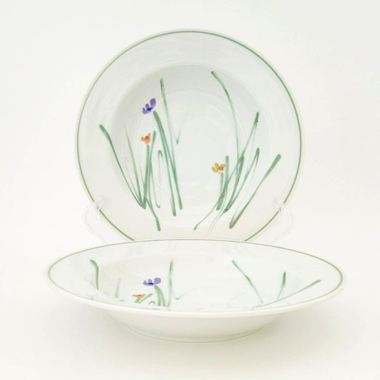 Mikasa Metro Sketch Book Large Rim Soup Bowl Set of 2, c.1980s Japan