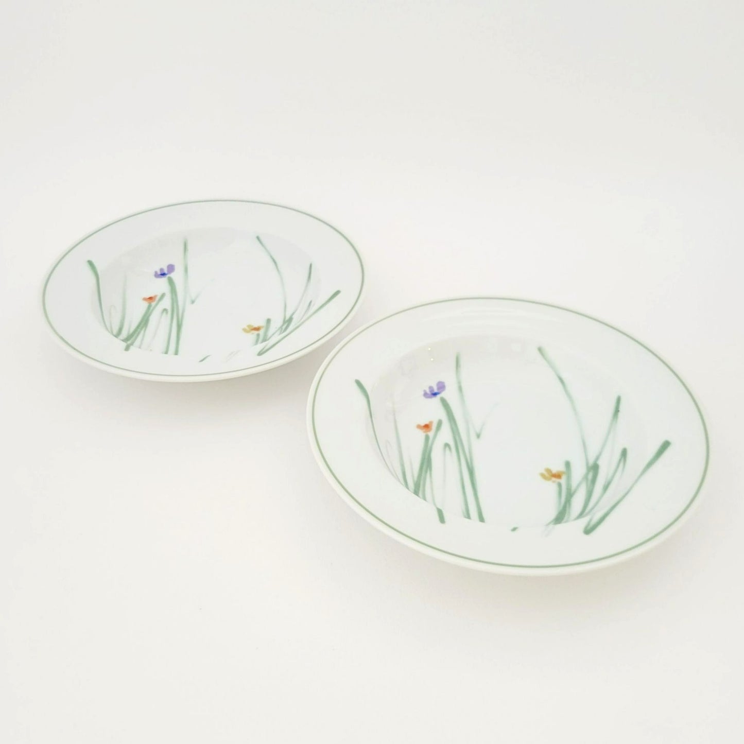 Mikasa Metro Sketch Book Large Rim Soup Bowl Set of 2, c.1980s Japan
