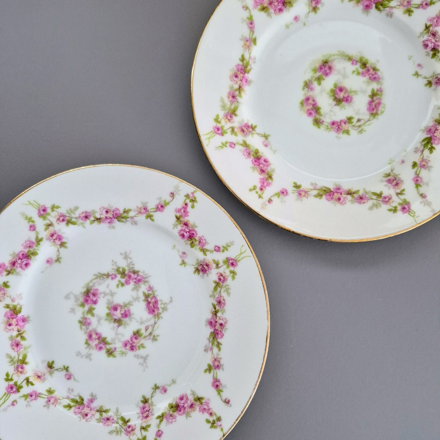 Bernardaud Floral & Swag Bread Plate, Set of 2, Made in France