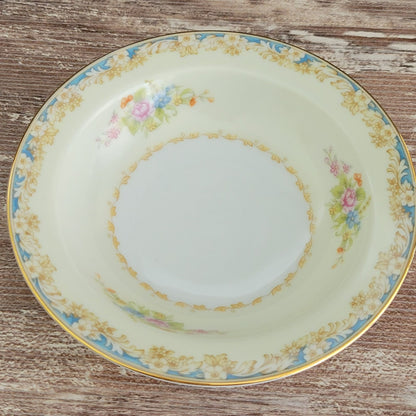 Rose China Cream & Blue Floral Dessert Bowl Set of 2, c.1945-48 Occupied Japan