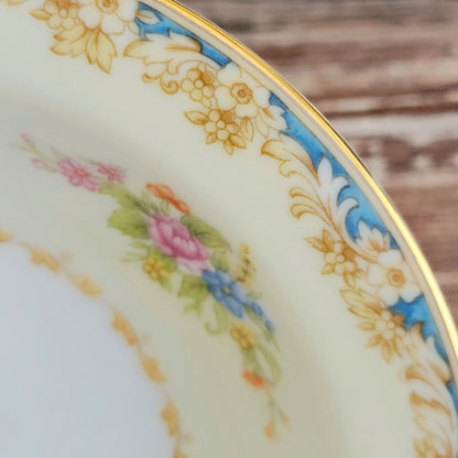 Rose China Cream & Blue Floral Dessert Bowl Set of 2, c.1945-48 Occupied Japan