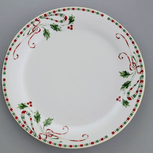 Home Essentials "Tartan Ribbon" Dinner Plate, Set of 2