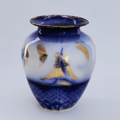 Antique Edge Malkin & Co. IRIS Flow Blue Vase, c.1891-1903 England