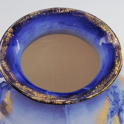 Antique Edge Malkin & Co. IRIS Flow Blue Vase, c.1891-1903 England