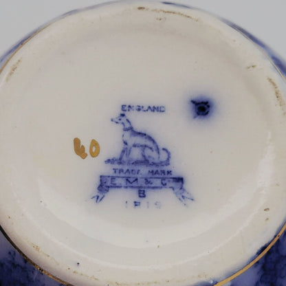 Antique Edge Malkin & Co. IRIS Flow Blue Vase, c.1891-1903 England