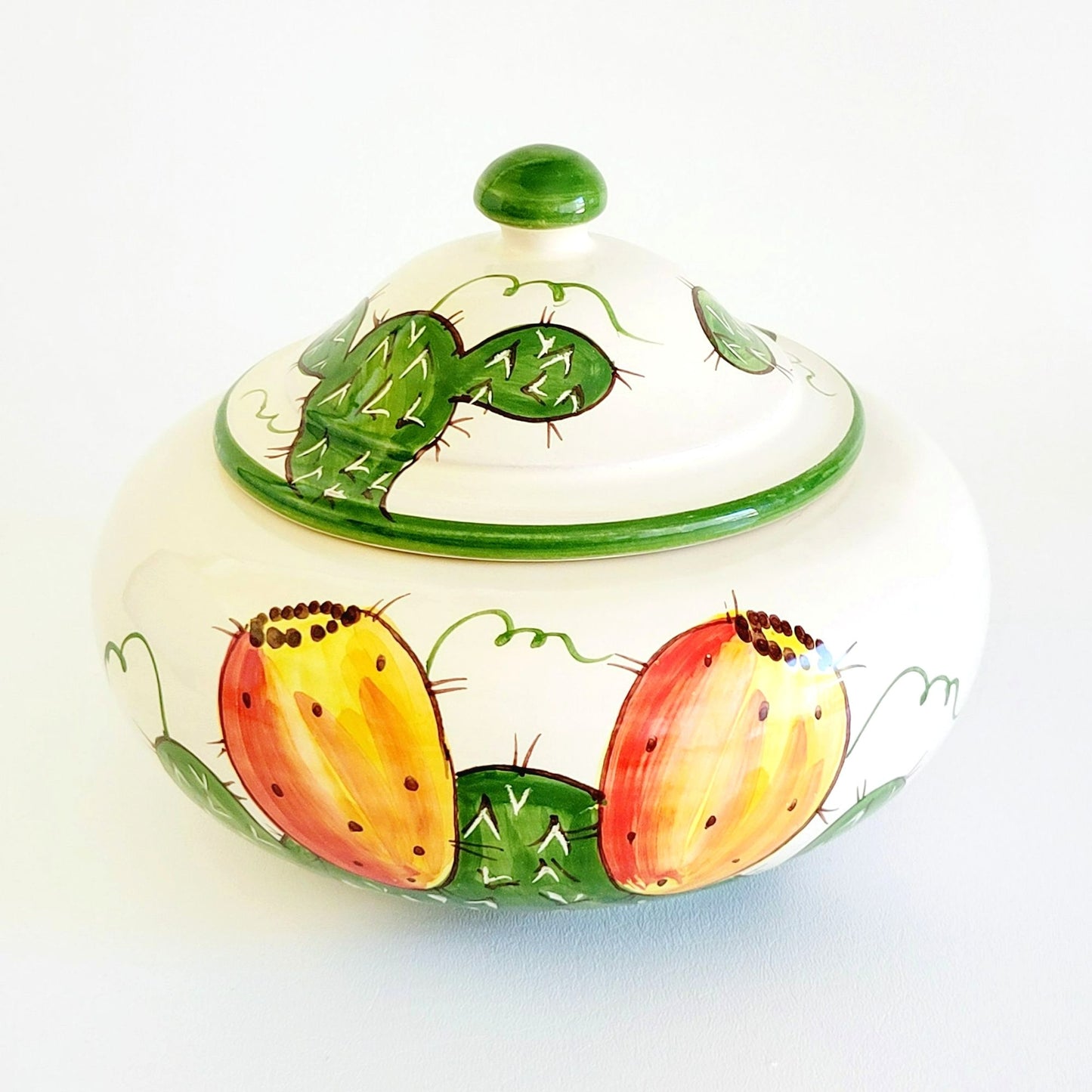 Italian Hand Painted Biscuit Cookie Jar, Santo Stefano Italy