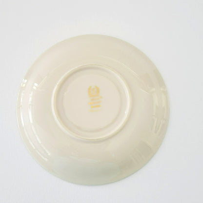 Lenox Montclair Teacup & Saucer, Cream with Platinum Silver Trim, USA Made