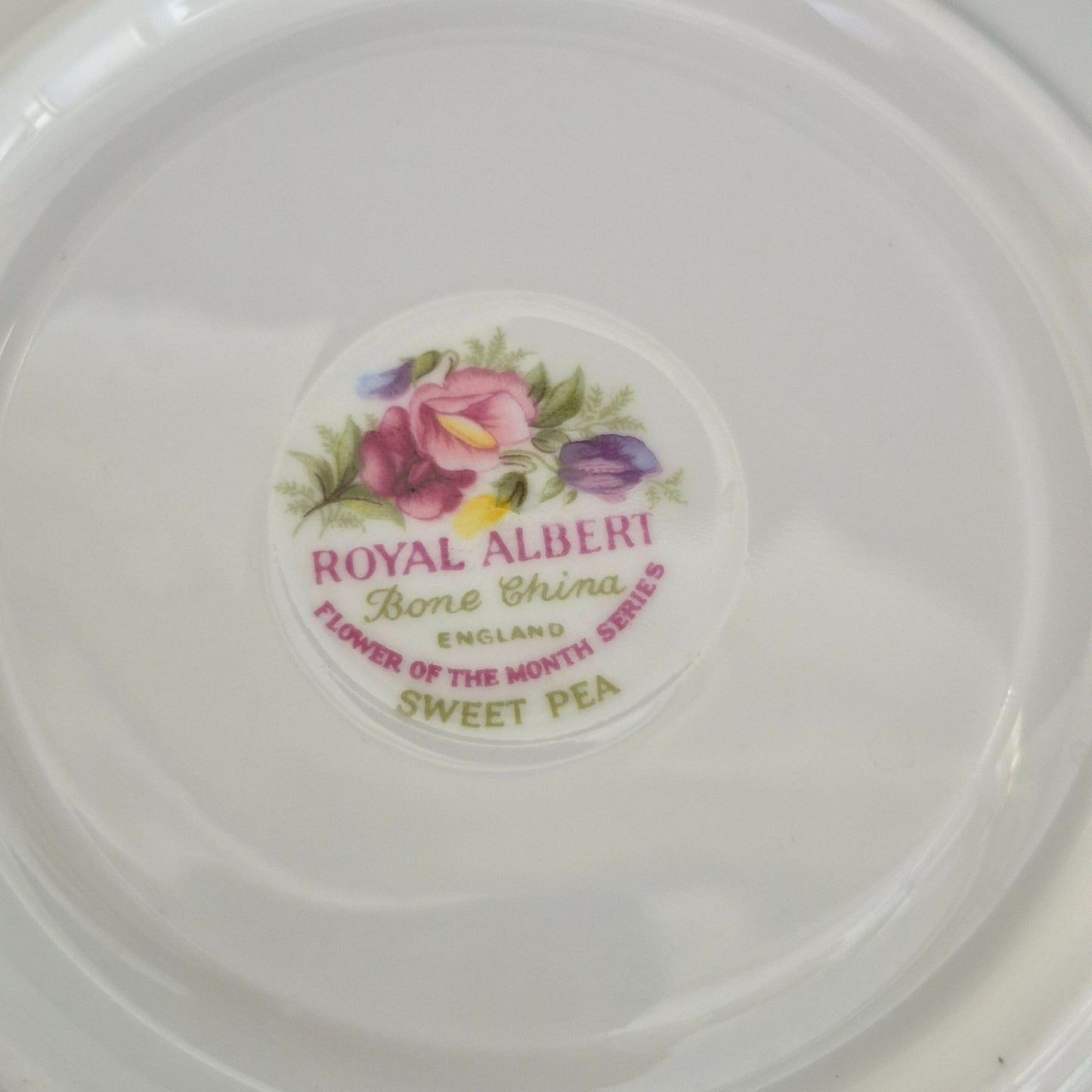 Royal Albert Flower of the Month - April Sweet Pea Teacup & Saucer,  c.1970-2009 England