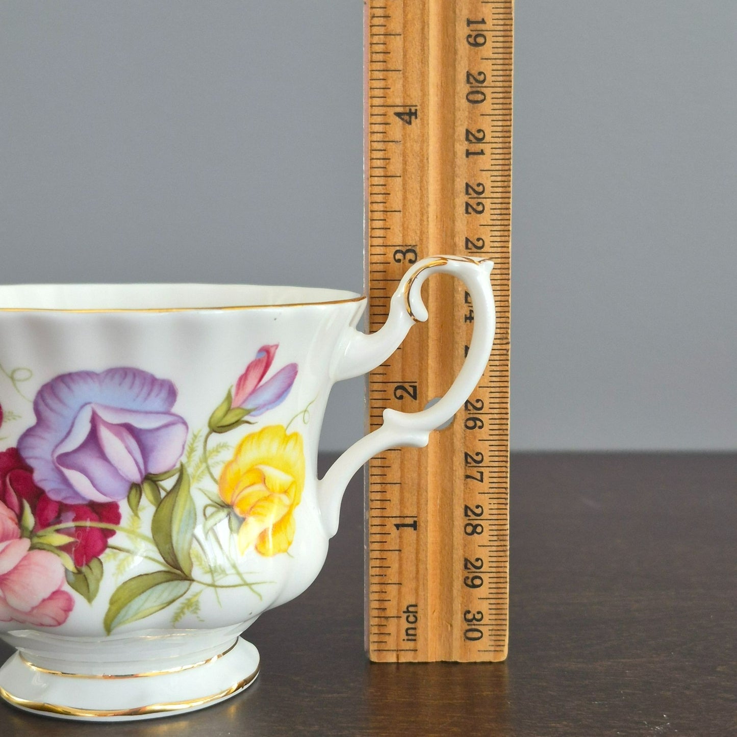 Royal Albert Flower of the Month - April Sweet Pea Teacup & Saucer,  c.1970-2009 England