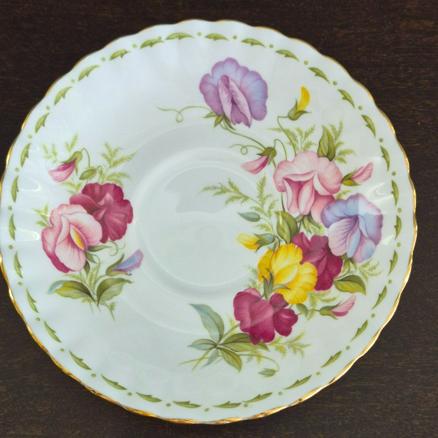 Royal Albert Flower of the Month - April Sweet Pea Teacup & Saucer,  c.1970-2009 England