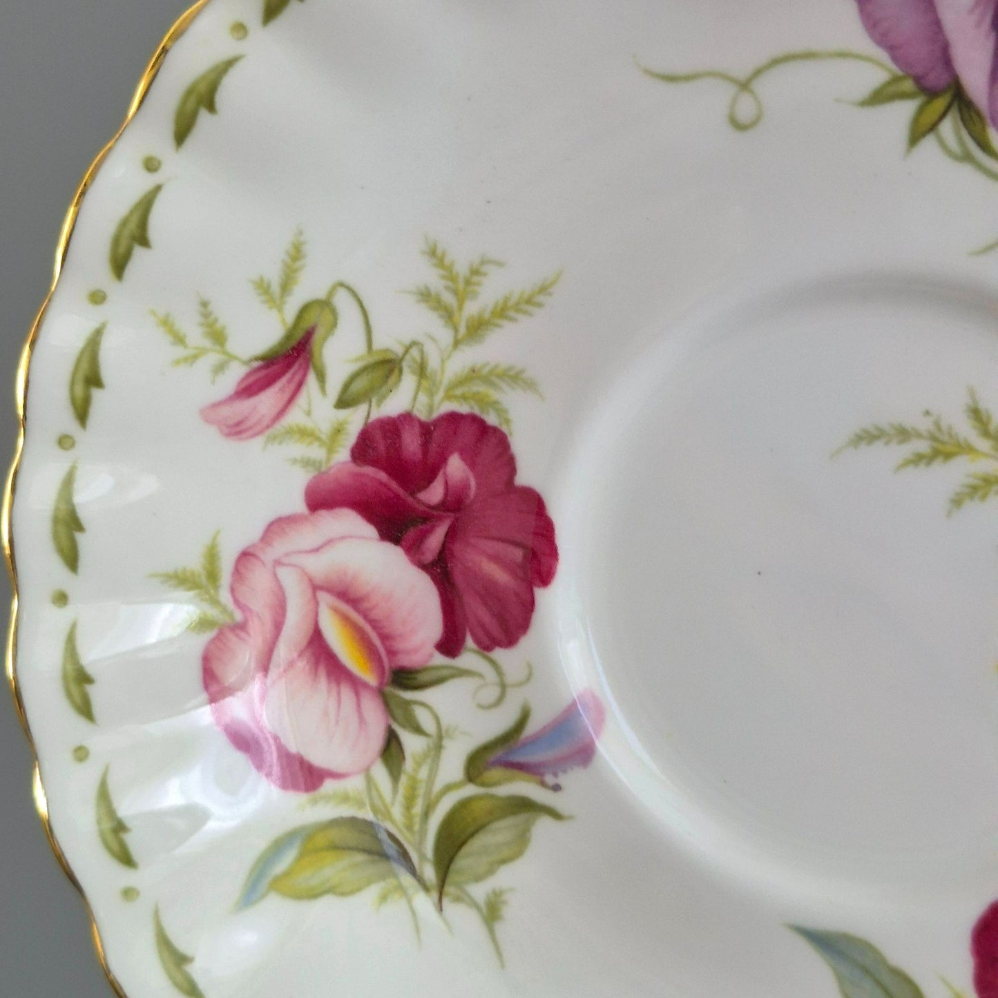 Royal Albert Flower of the Month - April Sweet Pea Teacup & Saucer,  c.1970-2009 England