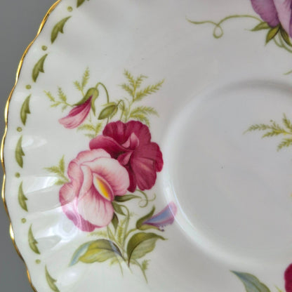 Royal Albert Flower of the Month - April Sweet Pea Teacup & Saucer,  c.1970-2009 England