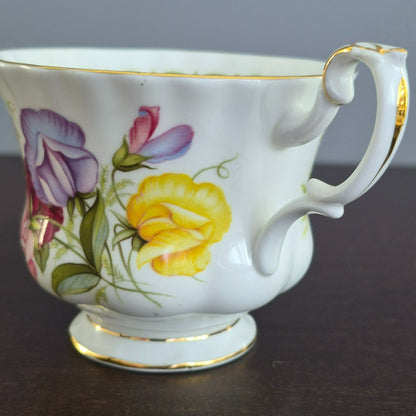 Royal Albert Flower of the Month - April Sweet Pea Teacup & Saucer,  c.1970-2009 England