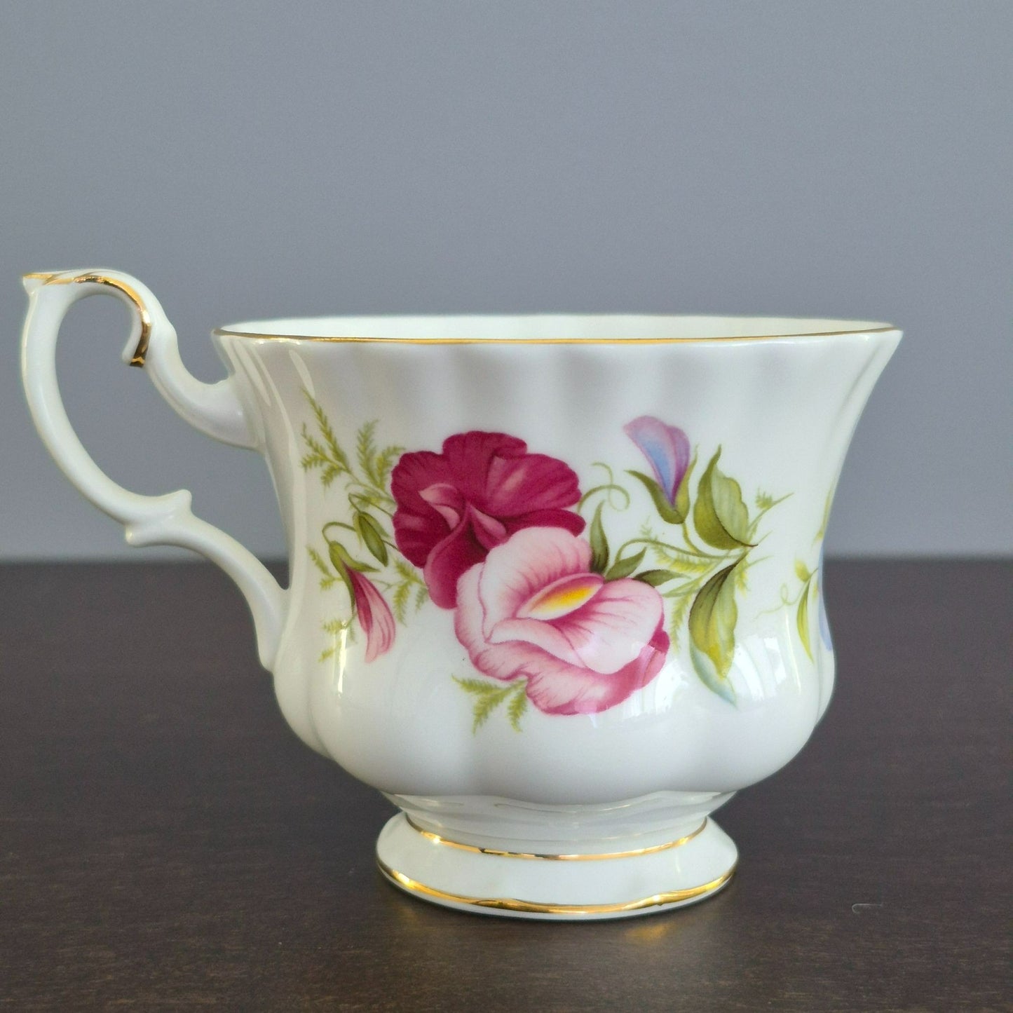 Royal Albert Flower of the Month - April Sweet Pea Teacup & Saucer,  c.1970-2009 England